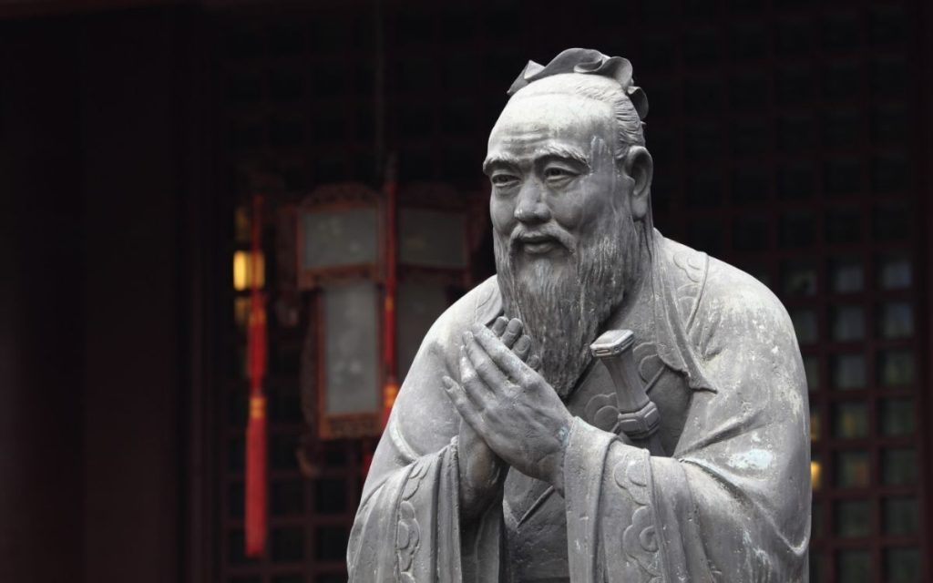 A statue of Confucius.
